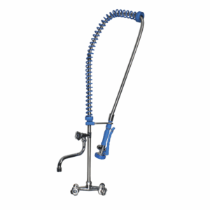 Duvara Monte & Ara Musluklu – Çift Su Girişli Ön Durulama Seti Mavi