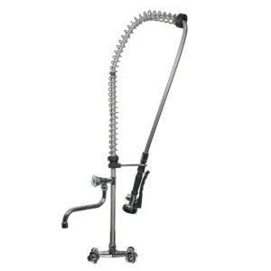 Duvara Monte & Ara Musluklu – Çift Su Girişli Ön Durulama Seti Siyah